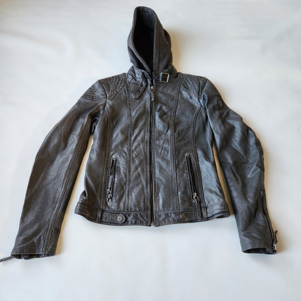 Gipsy Charcoal Roan Leather Jacket Mo